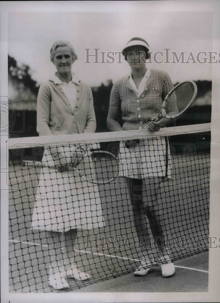1936 Press Photo Miss Glady Hutchings, Mme. Sylvia Henrotini - nea58030 - Historic Images