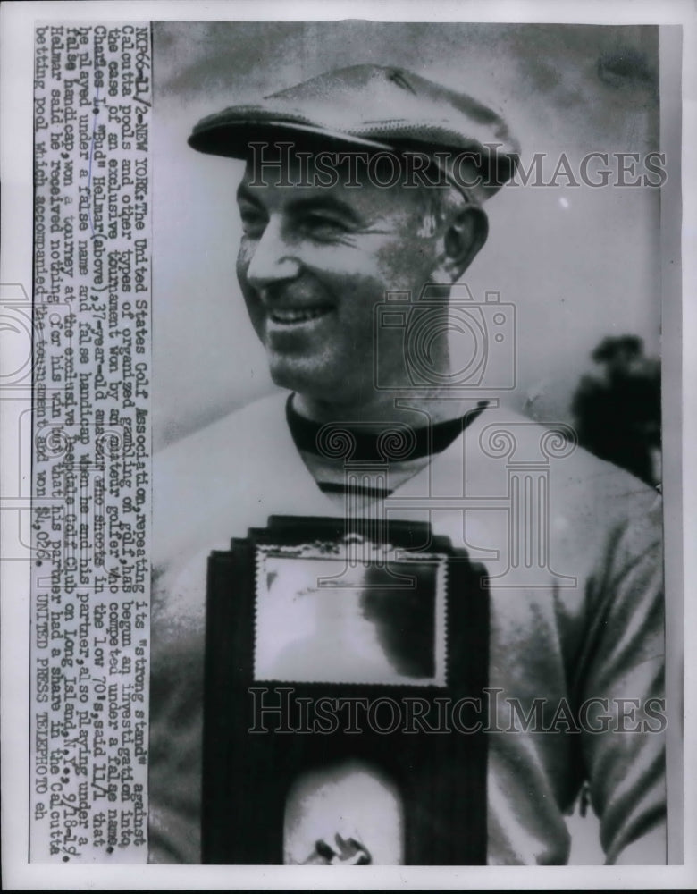 1955 Charles L. "Bud" Helmar, Golfer Investigated in Golf Gambling - Historic Images