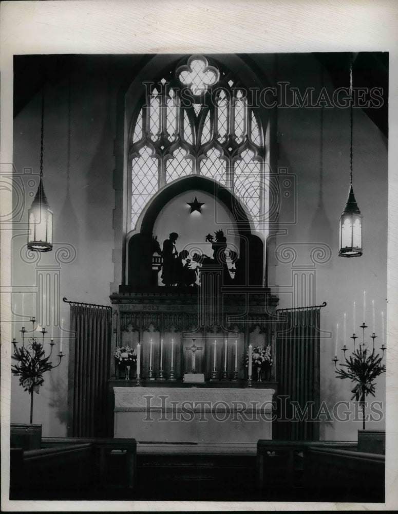 1946 Press Photo Faith Lutheran Church Sanctuary Hilliard Rd &amp; Woodward Ave - Historic Images