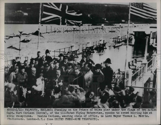 1952 Captain Kurt Carlsen Funeral in Enlgand  - Historic Images