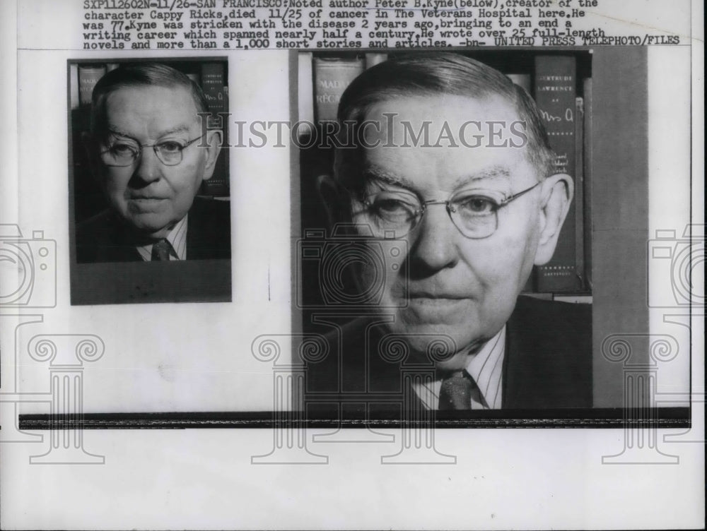 1957 Author Peter B. Kyne Death  - Historic Images