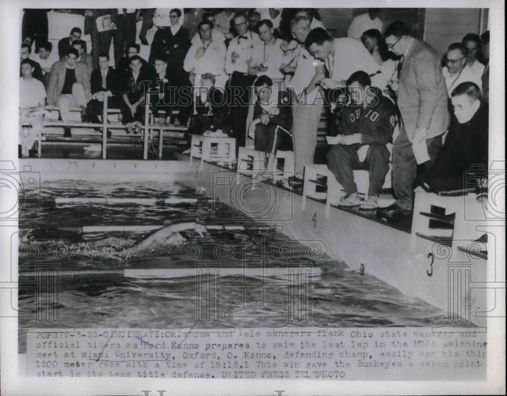 1955 Press Photo College Swim Meet University of Miami - nea58456-Historic Images