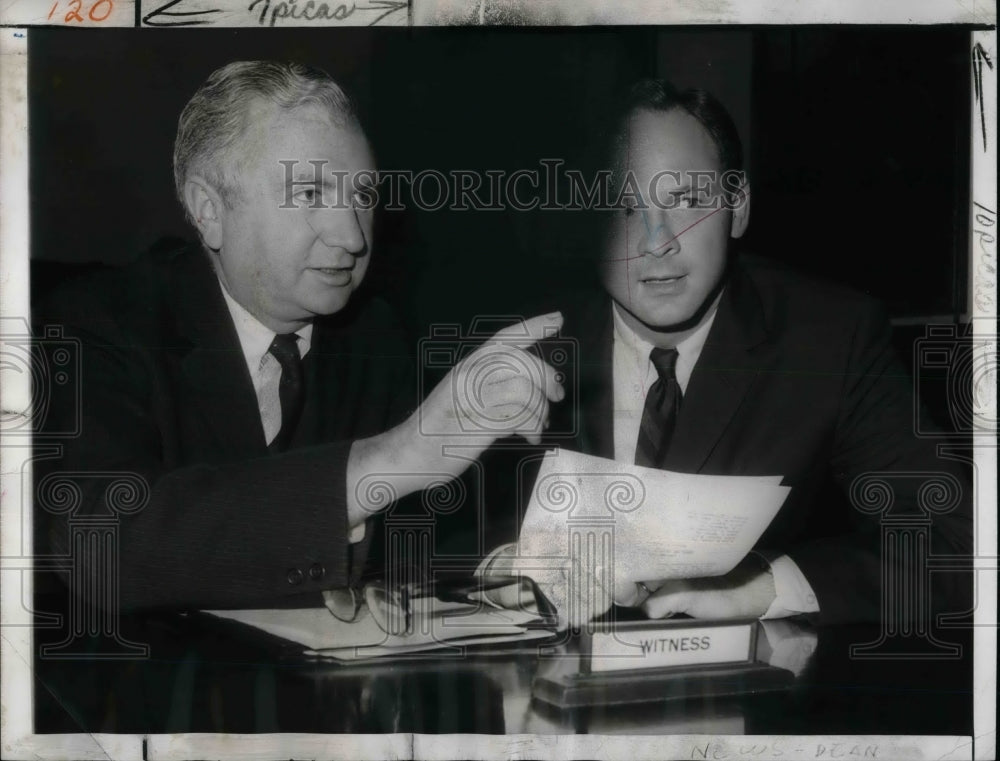1965 Press Photo U.S. Maritime Administrator Nicholas Johnson, John T. Connor - Historic Images