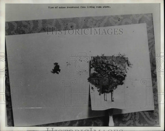 1935 View Of Ashed Recovered From Living Room Stove  - Historic Images