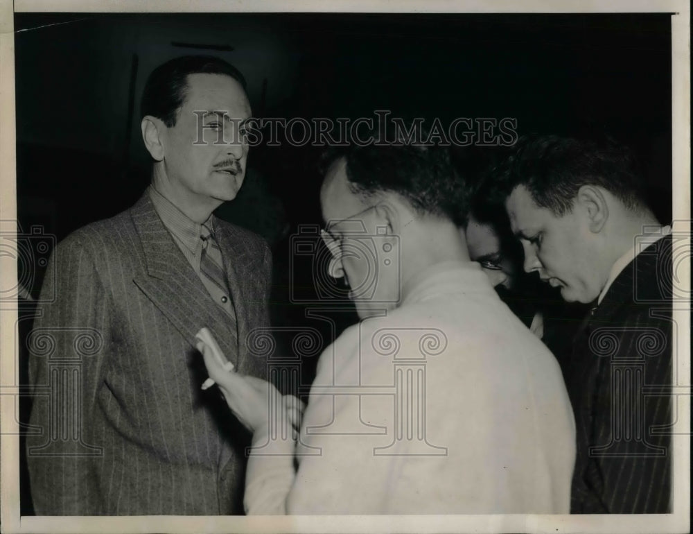 1940 Press Photo Alexander Kirk, counselor of U.S. Embassy in Berlin, in NY - Historic Images