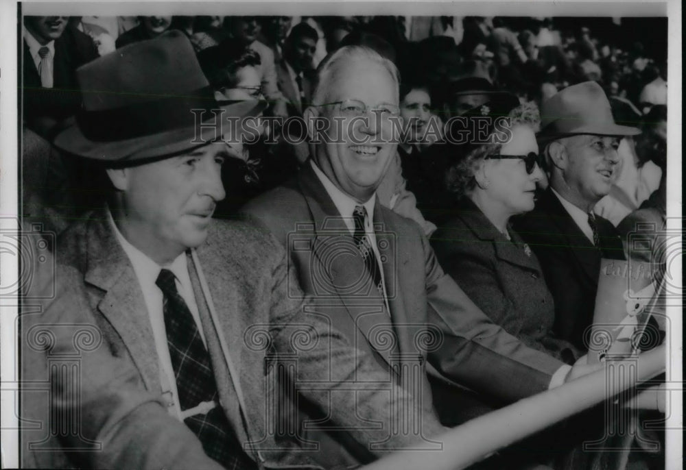1953 Warren Olney, Earl Warren and M.L Royar with her husband - Historic Images