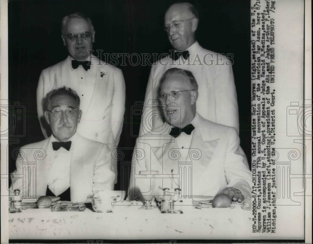 1954 Chief Justice Earl Waren and Judge Harold Medina, Arthur Leder - Historic Images