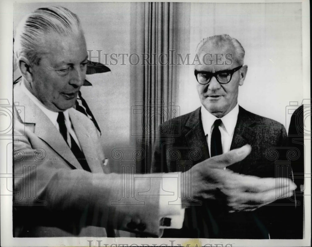 1969 Chancellor Kurt Kiesinger &amp; US Amb. Kenneth Rush  - Historic Images