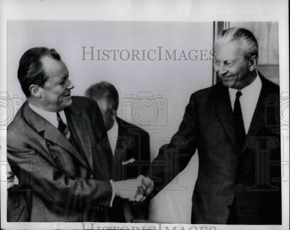 1969 German Chancellor Kurt Georg Kiesinger and FM Willy Brandt - Historic Images