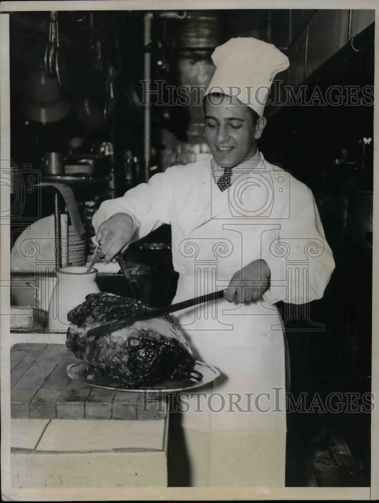 1935 John N. Floros, Chef at the Hotel McAlpin, New York  - Historic Images