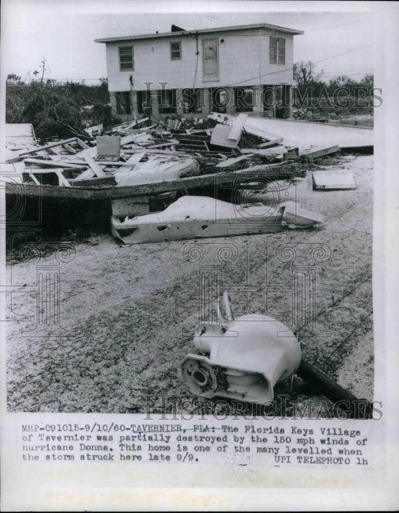 1960 The Florida Keys Village of Tavernier after Hurricane Donna - Historic Images
