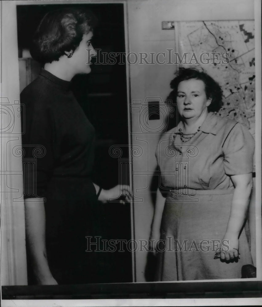 1953 Mrs. Agnes Huegel with officer Adele Yaniga  - Historic Images