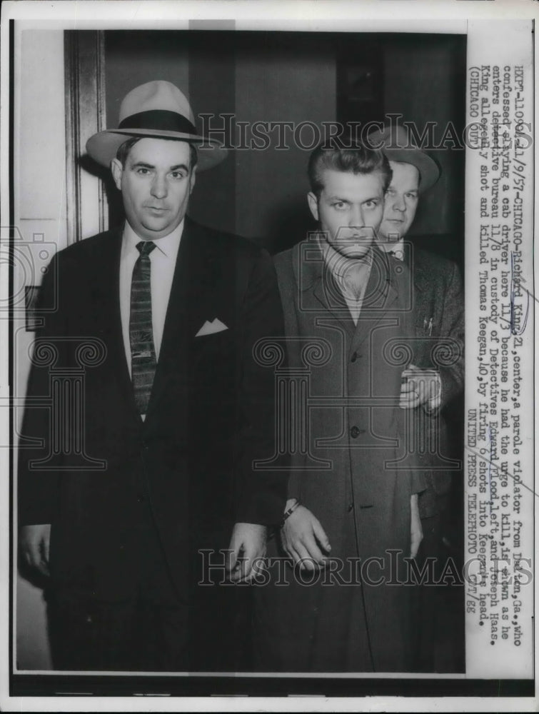 1957 Richard King with Detectives Edward flood and Joseph Haas - Historic Images