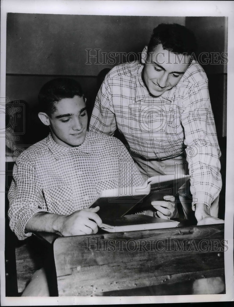 1955 Mike Koehler and Walter Wyszynski at high school  - Historic Images