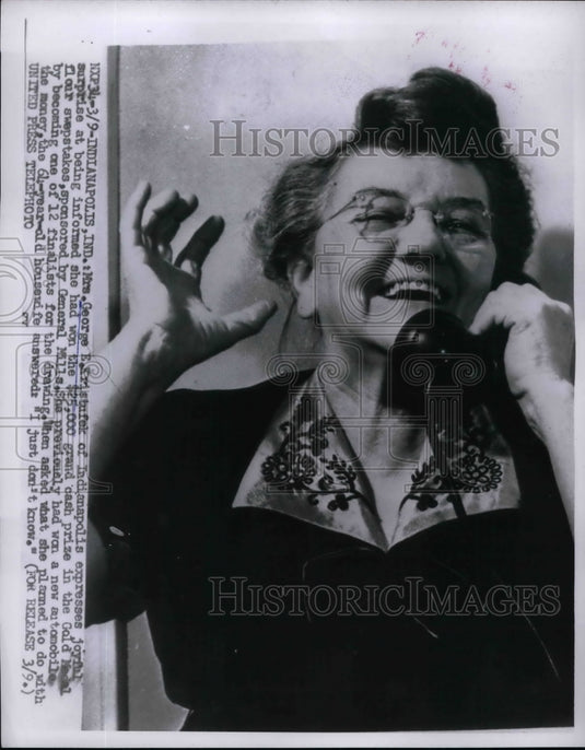 1956 Mrs. George Kristufek after winning contest  - Historic Images
