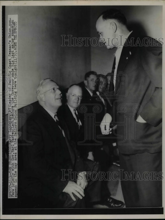 1960 Press Photo Harry Lunderberg Leader Of Pacific Coast Seaman's Union - Historic Images