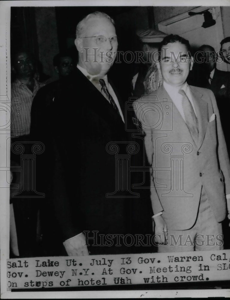 1947 Govs Thomas Dewey And Earl Warren Attend Govs Meeting - Historic Images