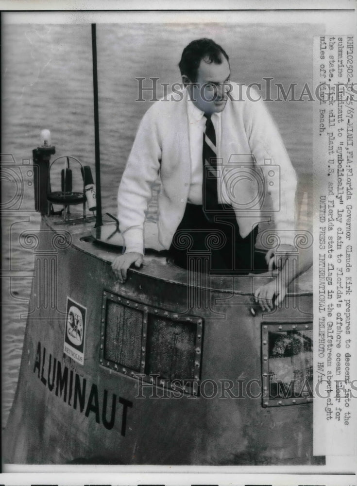 1967 Governor Claude Kirk of Florida in Submarine  - Historic Images