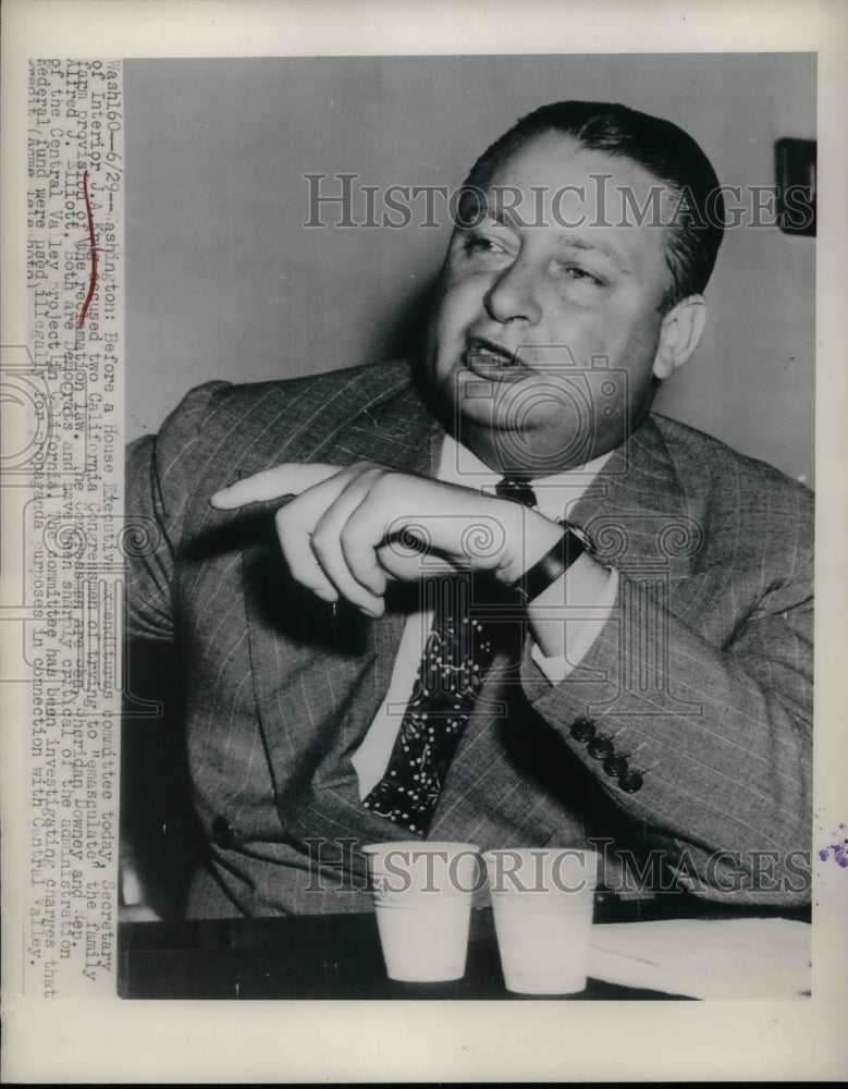 1948 Secretary of Interior J. A. King before Expenditures Committee - Historic Images