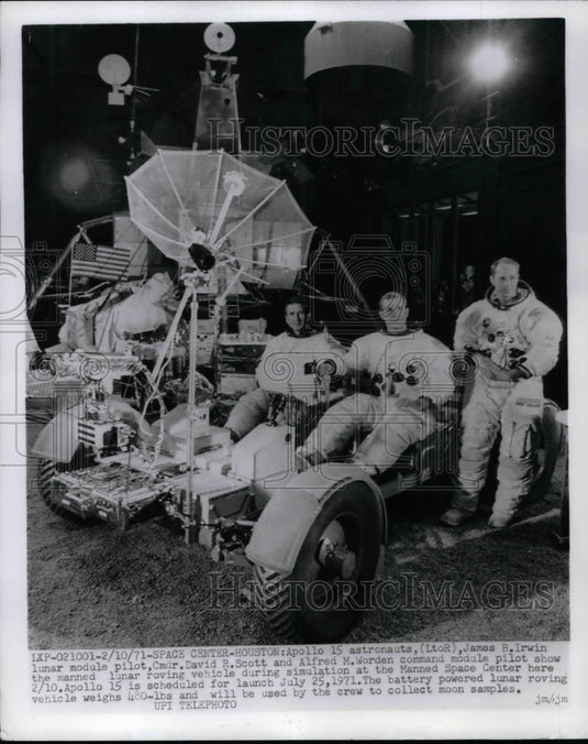 1971 James B. Irwin, Cmdr. David R. Scott, Alfred Worden  - Historic Images