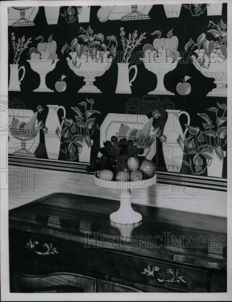 1953 Press Photo Pots and Plants Wall Paper - Historic Images