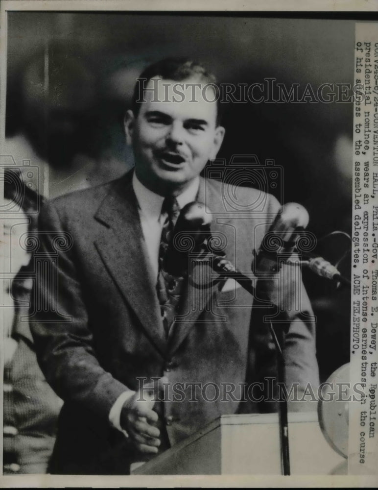 1948 Gov. Thomas E. Dewey, Republican Presidential Nominee - Historic Images