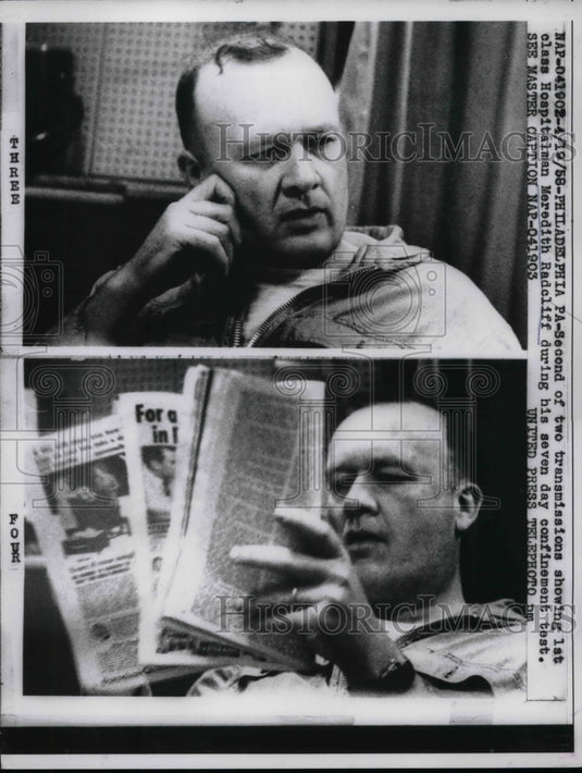 1958 Press Photo Hosptialman Meredith Radcliff - nea59262 - Historic Images