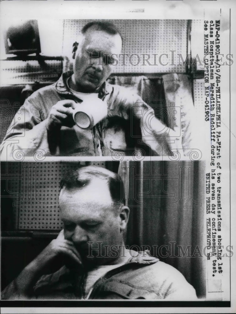 1960 Hospitalman Meredith Radcliff Confinement test  - Historic Images