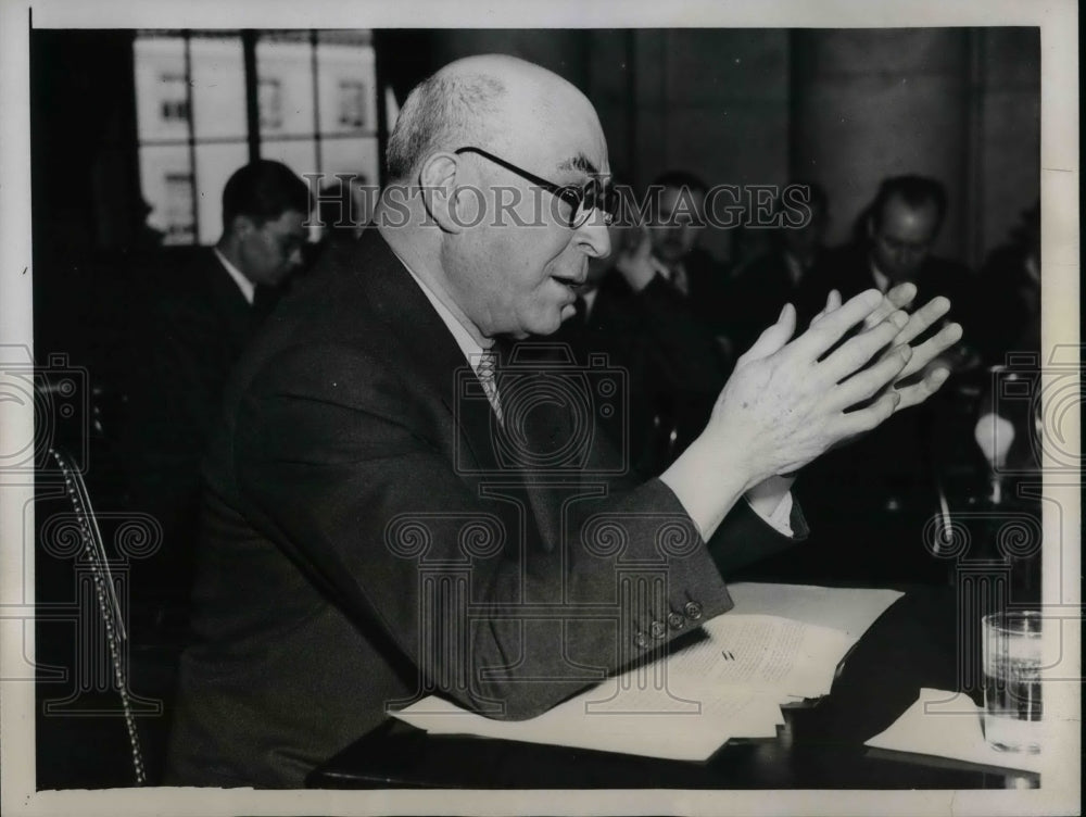 1938 Press Photo Louis Kerstein Merchant Testifies before Senate Unemployment - Historic Images