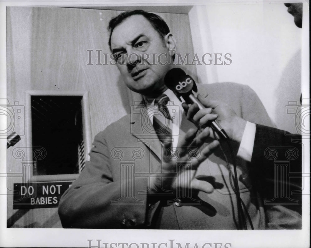 1970 Florida Gov Claude Kirk Shies Away From Microphone At Hospital - Historic Images