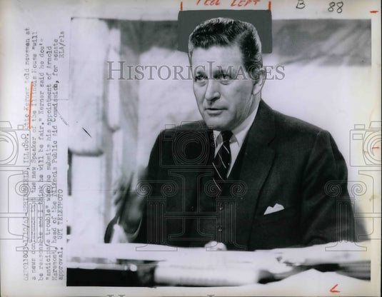 1963 Press Photo Governor Otto Kerner at News Conference - nea59388 - Historic Images