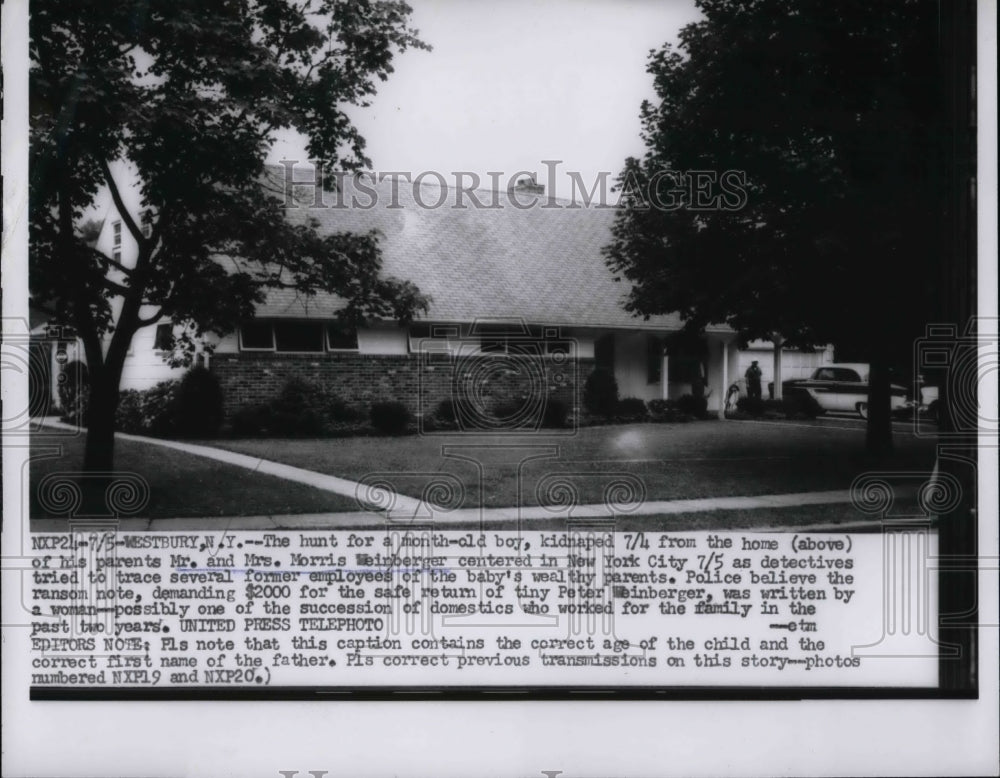 1956 home of baby Peter Weinberger, kidnap victim in NY  - Historic Images