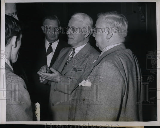 1946 Press Photo A.F. Whitney, Almanley Johnston, Railway Brotherhoods Strike - Historic Images