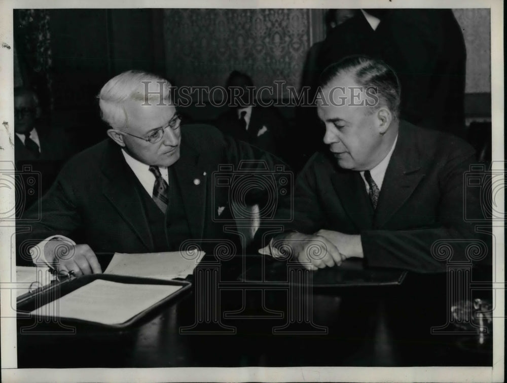 1934 A.F. Whitney, Joseph B. Eastman, Railroad Labor - Historic Images