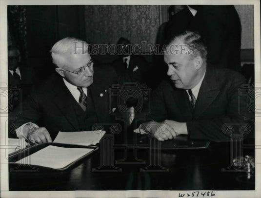 1934 A.F. Whitney, Joseph B. Eastman, Railway Labor  - Historic Images