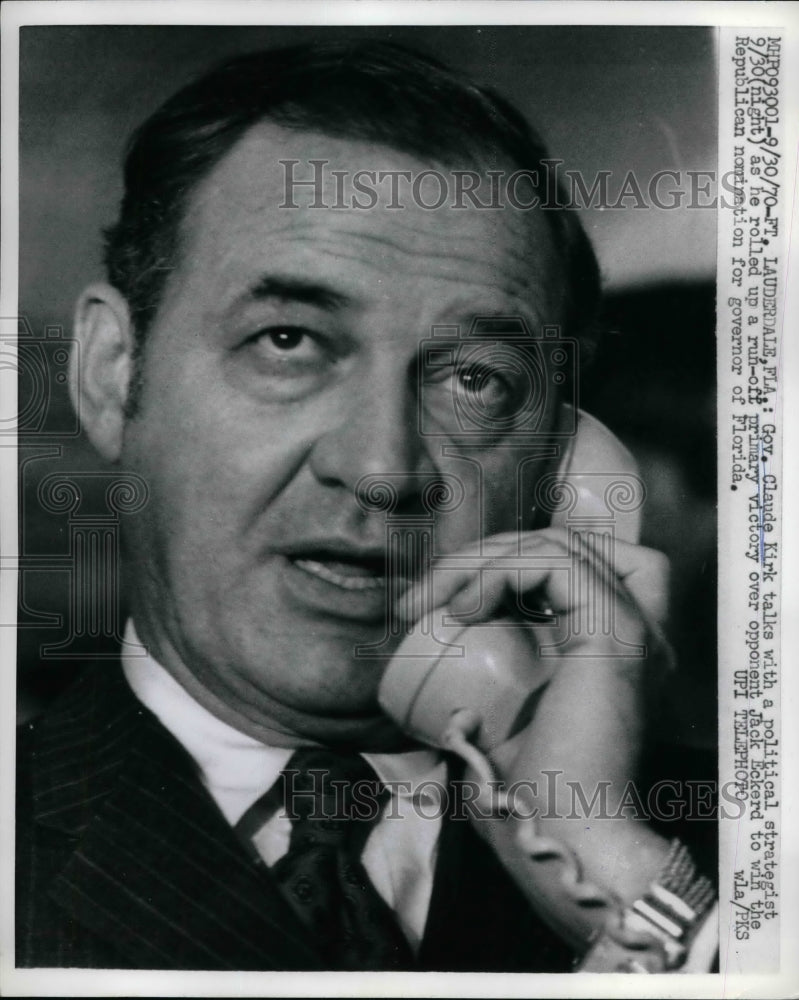 1970 Governor of Florida Claude Kirk  - Historic Images
