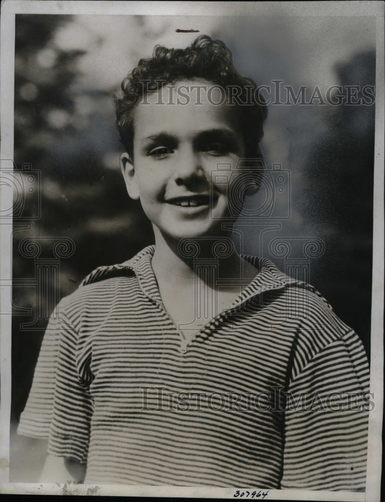 1935 Press Photo George Weyerhauser, 9-years-old, after his safe return home - Historic Images