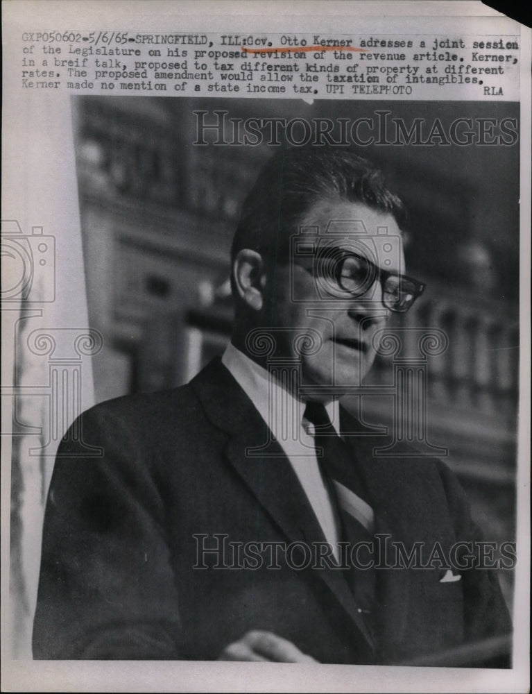 1965 Illinois Governor Otto Kerner  - Historic Images