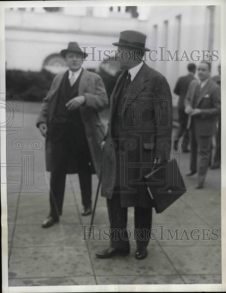 1934 Press Photo Secretary of War Henry Stimson Leaving White House - nea59566 - Historic Images