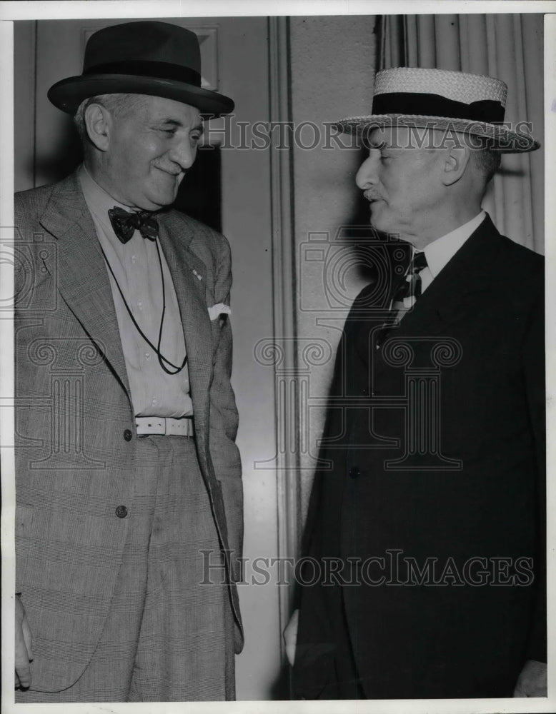 1941 Press Photo Henry Stimson Secretary of War &amp; William Knudsen - Historic Images