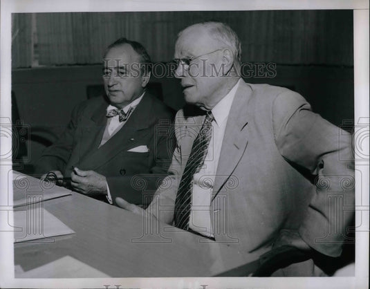 1951 Press Photo Matthew Woll, William Green, American Federation of Labor - Historic Images