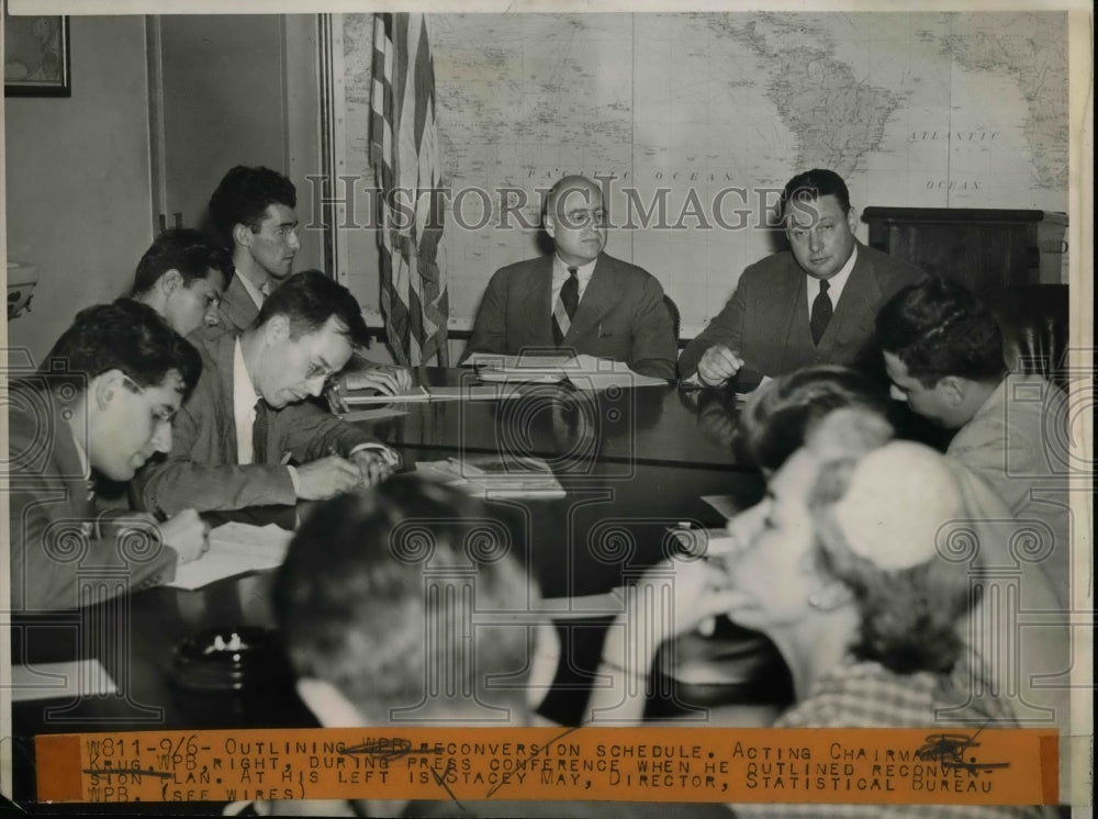 1944 Chairman Krug at Press Conference Stacey may  - Historic Images