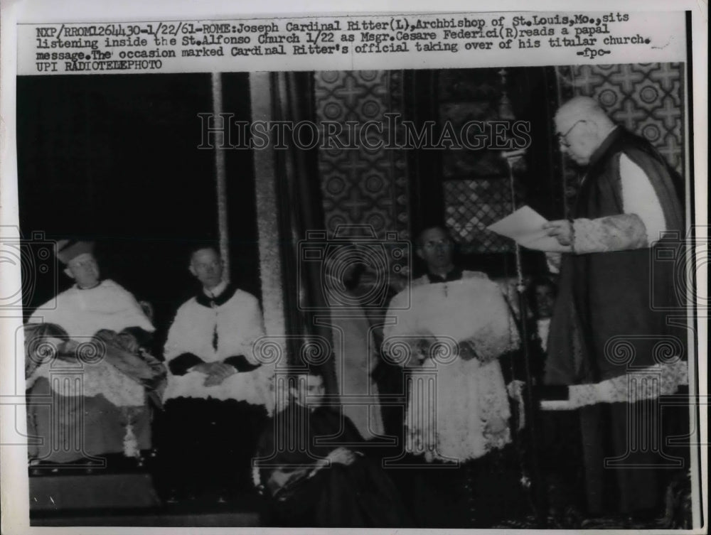 1961 Josep Cardinal Ritter Archbishop of St Louis MO - Historic Images