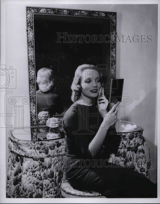 1956 Press Photo Face Care ready for makeup - nea59776 - Historic Images