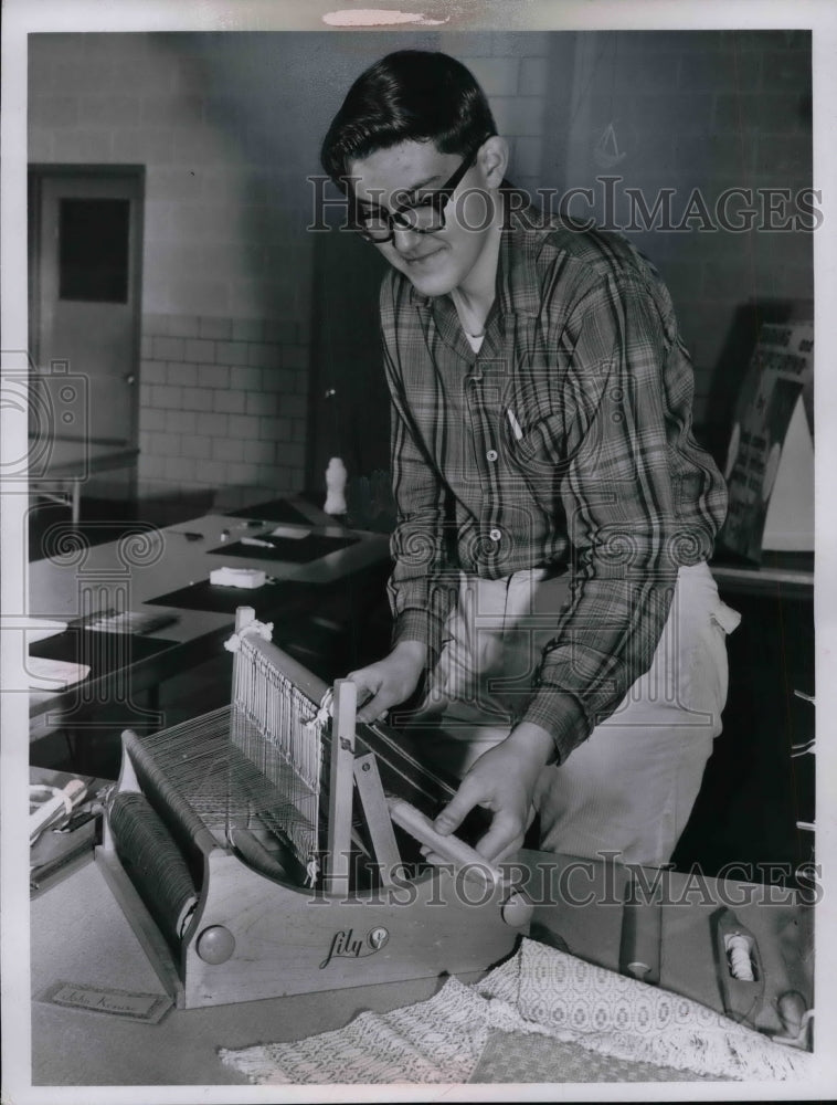 1960 Press Photo John Krause taking High School Art Courses - nea59827 - Historic Images