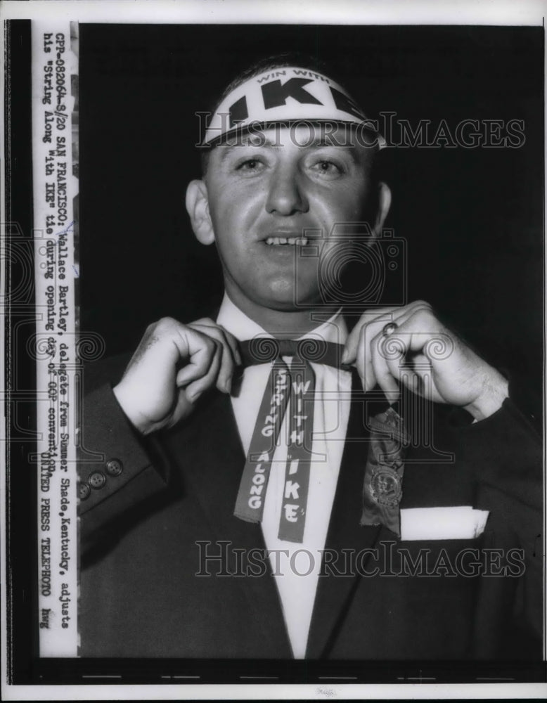 1956 Wallace Bartley Adjusts Tie at GOP Convention  - Historic Images