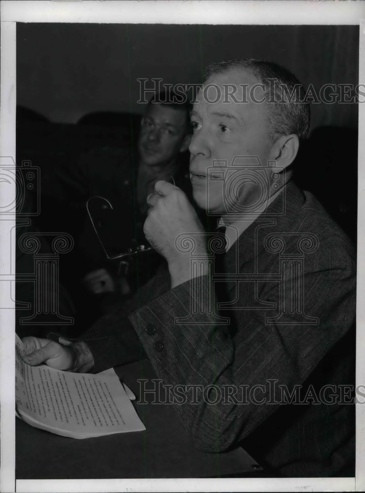 1943 Press Photo Under Secretary Of War Robert Patterson Speaks Byrd Committee - Historic Images