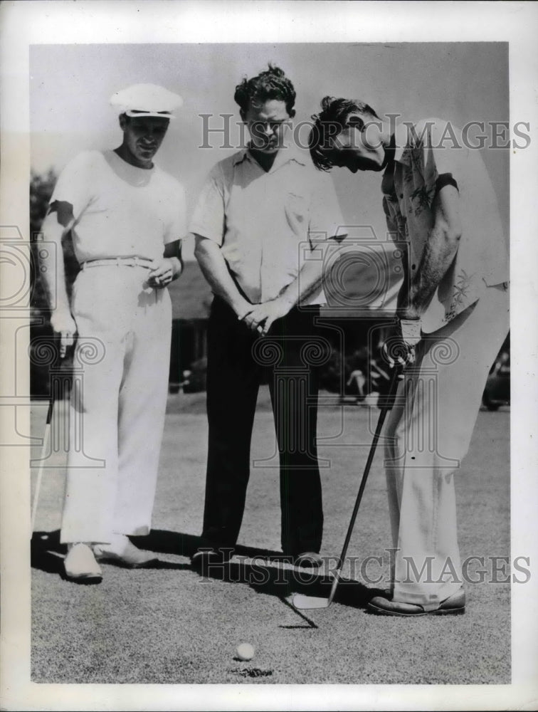 1941 Dick Chapman, Curdy Byrd & Burl Quimby practice for tourn. - Historic Images