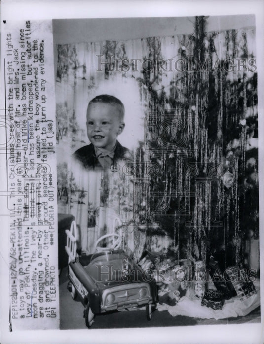 1962 Press Photo Kidnapped Mike Ivey Son Of Mr. & Mrs. Ivey Of Pekin Illinois-Historic Images