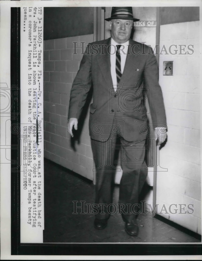 1956 Press Photo DR CA Rudisill Testifying in Case - nea60152 - Historic Images